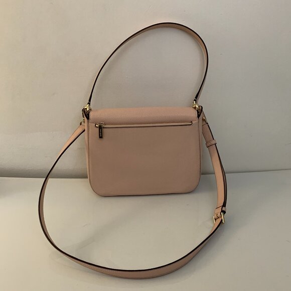 Kate Spade - Medium Flap Shoulder Bag - Pebbled leather - Rose Smoke - Picture 2 of 13